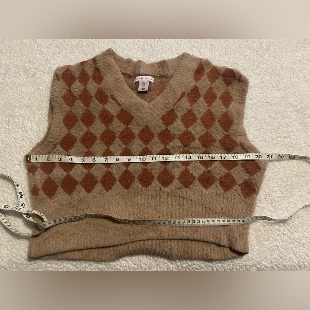 Sincerely Jules Women’s Cropped Sweater Vest size Small - Picture 8 of 10